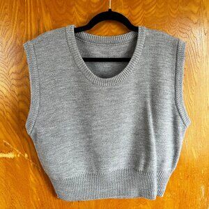 Cropped Knit Sweater Vest (Korean Style)